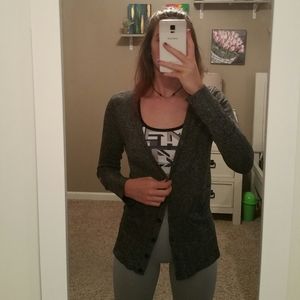 Grey and black knit cardigan